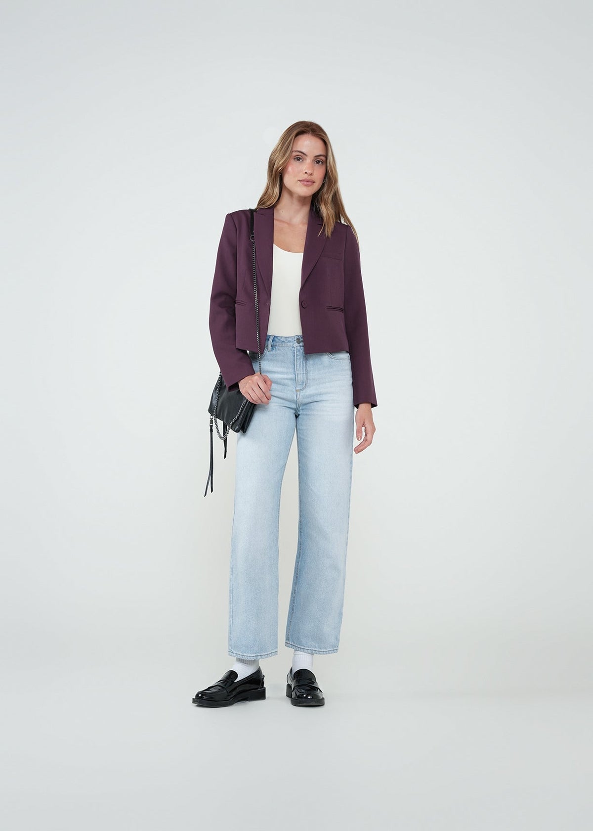 Blazer corto con botón - Morado 14_522H004_MOR191619_0